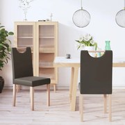 vidaXL Eetkamerstoelen 2 st kunstleer grijs