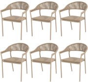 Sienna stapelbare dining tuinstoel rope venao latte Taste 4SO set van 6