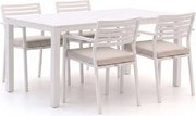 + 15% kassakorting | Diningset Bellagio | 4 personen aluminium | Tuinset stapelbaar | 5-delig | Kees Smit Tuinmeubelen
