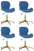 vidaXL Eetkamerstoelen draaibaar 4 st fluweel blauw