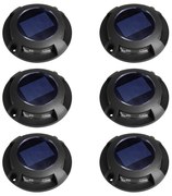 Set 6 stuks Solar Decklight Zwart