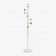 Staande Kapstok Van Beukenhout En Marmer Tibalt Wit - Sklum