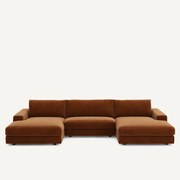 5-zits panoramabank fluweel chenille, Skander