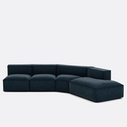 4-delige rechte fluwelen bank Seven