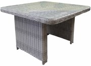 Bilbao lounge-diningtafel 110x110xH70 cm wit grijs