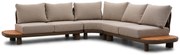 Hoek loungeset 5 personen Aluminium/Rope /Teak Taupe Santika Furniture Santika