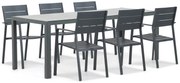 Tuinset 6 personen 210 cm Aluminium Grijs Lifestyle Garden Furniture Stella/Venustas