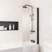 Eastbrook P-Shape badwand rechts 75x140cm zwart mat