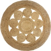 Atmosphera jute tapijt - Rond vloerkleed diameter 80 cm - Met patroon