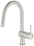 GROHE Minta Keukenkraan - hoog - draaibare/uittrekbare uitloop - 2 straalsoorten - supersteel geborsteld 32321DC2