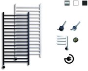 Sanicare Qubic elektrische radiator en thermostaat 125x60cm chroom