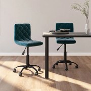 vidaXL Eetkamerstoelen draaibaar 2 st fluweel blauw