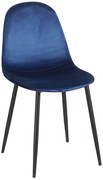 Set 4 Stoelen Teok Zwart Fluweel