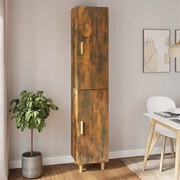 vidaXL Hoge kast 34,5x34x180 cm bewerkt hout gerookt eikenkleurig