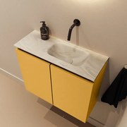 Mondiaz Ture DLux toiletmeubel 60cm ocher met wastafel ostra rechts zonder kraangat