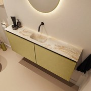 Mondiaz Ture DLux toiletmeubel 120cm oro met wastafel frappe midden zonder kraangat