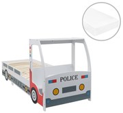 vidaXL Kinderbed politieauto met traagschuim matras 90x200 cm