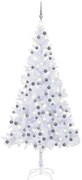 vidaXL Kunstkerstboom met LED's en kerstballen 910 takken 210 cm