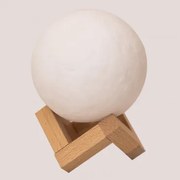 Draadloze Led-tafellamp Van Hout Moon Kids Wit - Sklum