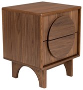 Zuiver Groove Design Nachtkastje Walnoot - 45x40x55cm.