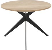 Goossens Excellent Salontafel Ferris rond, hout eiken blank, elegant chic, 50 x 37 x 50 cm