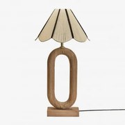 Tiberia Mangohouten Tafellamp Mangohout & Wit - Zwart Ø35 Cm - ↑20 Cm Irais - Sklum