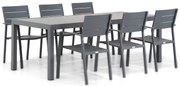 Tuinset 6 personen 220 cm Aluminium Grijs Lifestyle Garden Furniture Stella/Residence