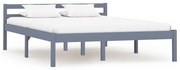 vidaXL Bedframe massief grenenhout grijs 140x200 cm