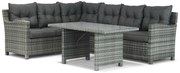 Dining Loungeset 6 personen Wicker Grijs  Domani Furniture Beluga