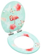 vidaXL Toiletbril met soft-close deksel flamingo MDF