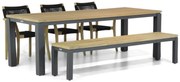 Tuinset 6 personen 230 cm Rope Zwart Lifestyle Garden Furniture Dallas/Veneto