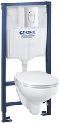 Grohe Solido Compact toiletset met softclose zitting, chromen drukplaat en Rapid SL inbouwreservoir