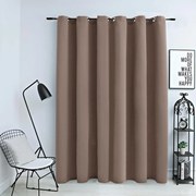 vidaXL Gordijn verduisterend met metalen ringen 290x245 cm taupe