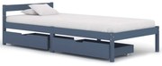 vidaXL Bedframe met 2 lades massief grenenhout grijs 90x200 cm