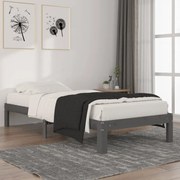 vidaXL Bedframe massief grenenhout grijs 90x200 cm