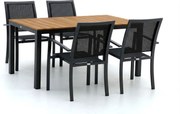 + 10% kassakorting | Diningset Bellagio | 4 personen polywood | Tuinset stapelbaar | 5-delig | Kees Smit Tuinmeubelen
