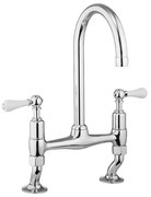 Crosswater Belgravia keukenkraan - 2 gats - witte grepen - chroom BL710DC_LV