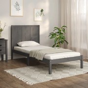 vidaXL Bedframe massief grenenhout grijs 75x190 cm 2FT6 Small Single