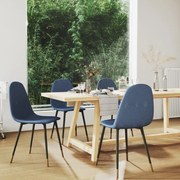 vidaXL Eetkamerstoelen 4 st stof blauw