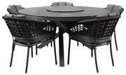 New Valley Singapore dining tuinset 150 cm rond 6 delig antraciet aluminium