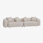 2-delige Modulaire Bank In Coco Chenille Dikke Chenille Wit - Sklum