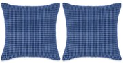 vidaXL Sierkussenset 45x45 cm velours blauw 2-delig