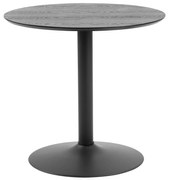 Zwarte Ronde Tafel Met Trompetpoot 80 Cm - 80 X 80cm.