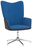 vidaXL Relaxstoel fluweel en PVC blauw