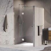 Brauer Void Carving profielloze nisdeur 110cm met draaideur 60cm aan glas chroom