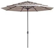 Madison Parasol Syros open structuur rond 350 cm ecru