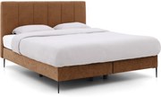 Goossens Boxspring Ease Solid Incl. Matras, Vlak 140 x 200 cm (=2x 70 x 200 cm) met hoofdbord + 2x matras shapes 1