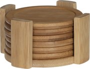 Secret de Gourmet bamboe Glazen Onderzetters met Rek - Diameter 10 cm