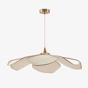 Benavid Hanglamp Plafond Ø75 Cm & Linnen En Rustiek Katoen Beige – Linnen - Bruin - Tarwe - Sklum