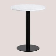 Ronde Marmeren Bartafel (ø60 Cm) Rocher Wit Marmer & Zwart - Sklum